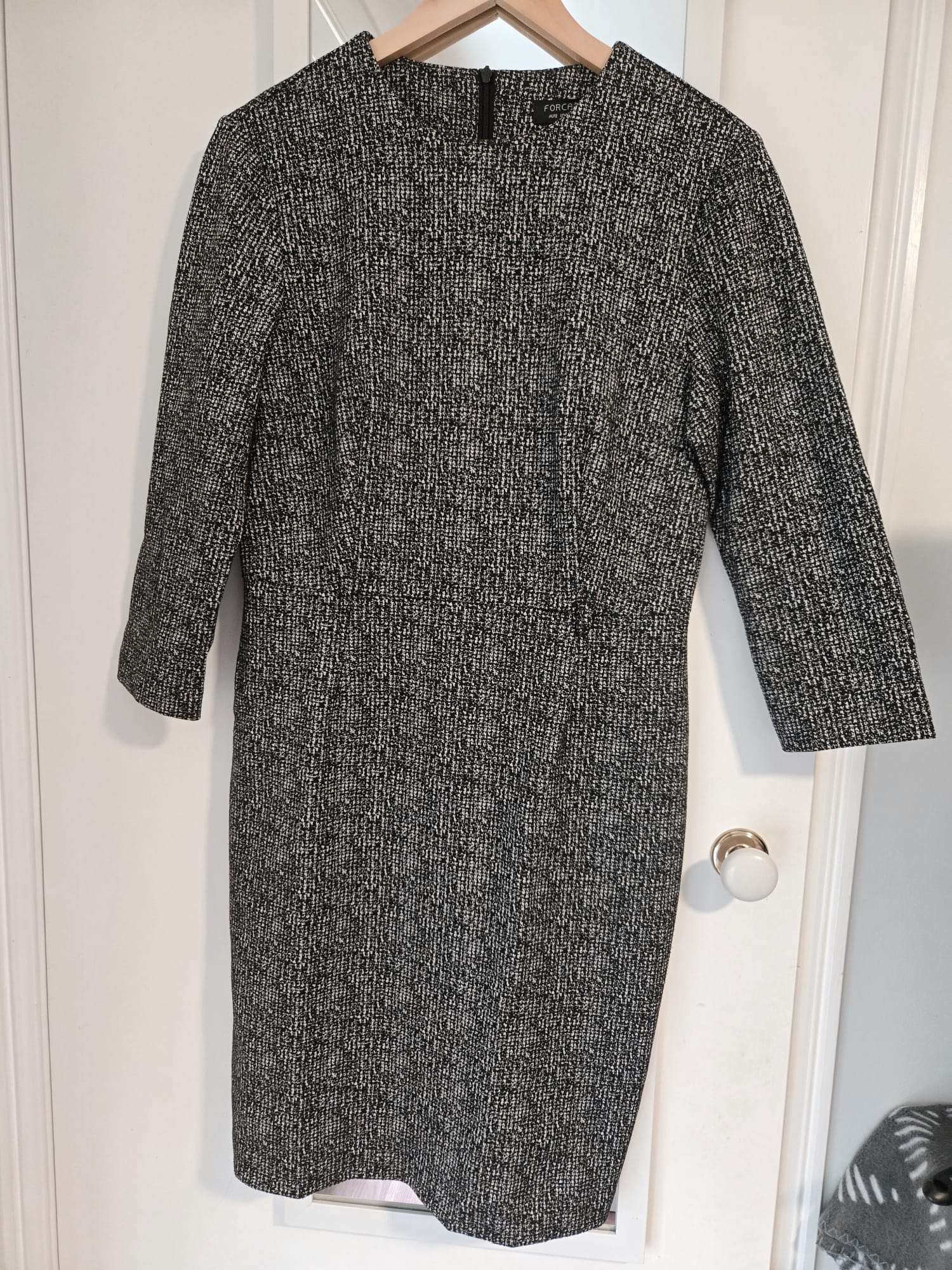 Forcast | Black & White Marled Tweed_Shift Dress