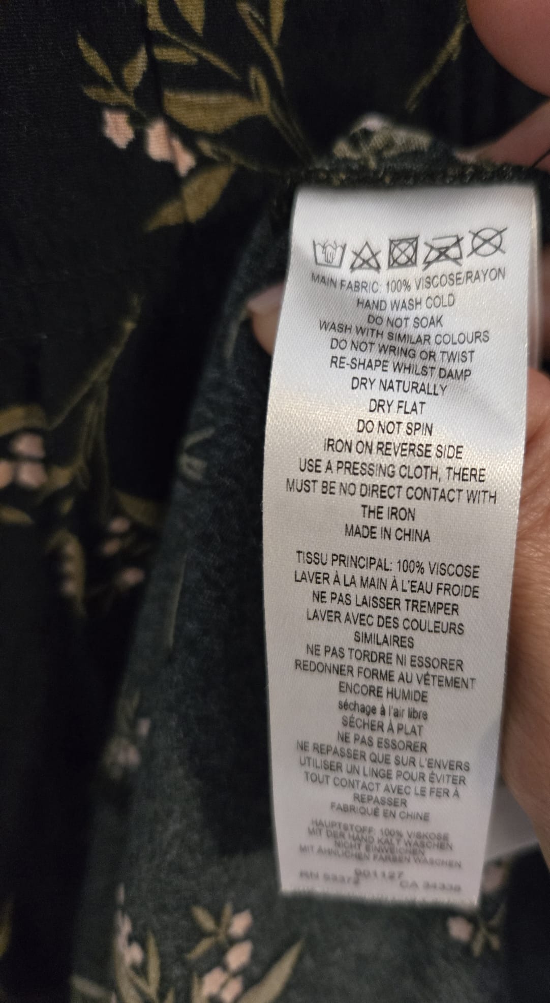 French Connection | Gaun Long Sleeve Midi Black Floral - Image 6