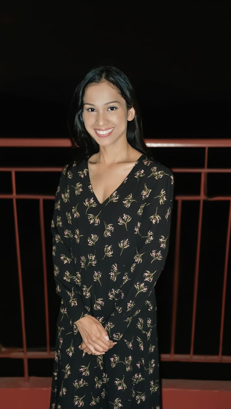 French Connection | Gaun Long Sleeve Midi Black Floral - Image 7
