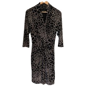 David Lawrence | Gaun Tillee Jersey, V-neck Leopard twist-front pencil dress