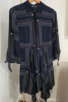 Tommy Hilfiger | Hoggan Dress, 3/4 tie sleeves with an asymmetric hemline