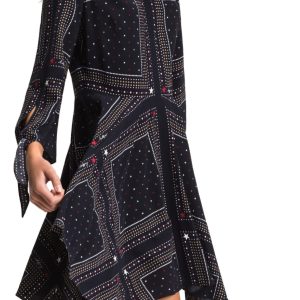 Alternative view of Tommy Hilfiger | Hoggan Dress, 3/4 tie sleeves with an asymmetric hemline