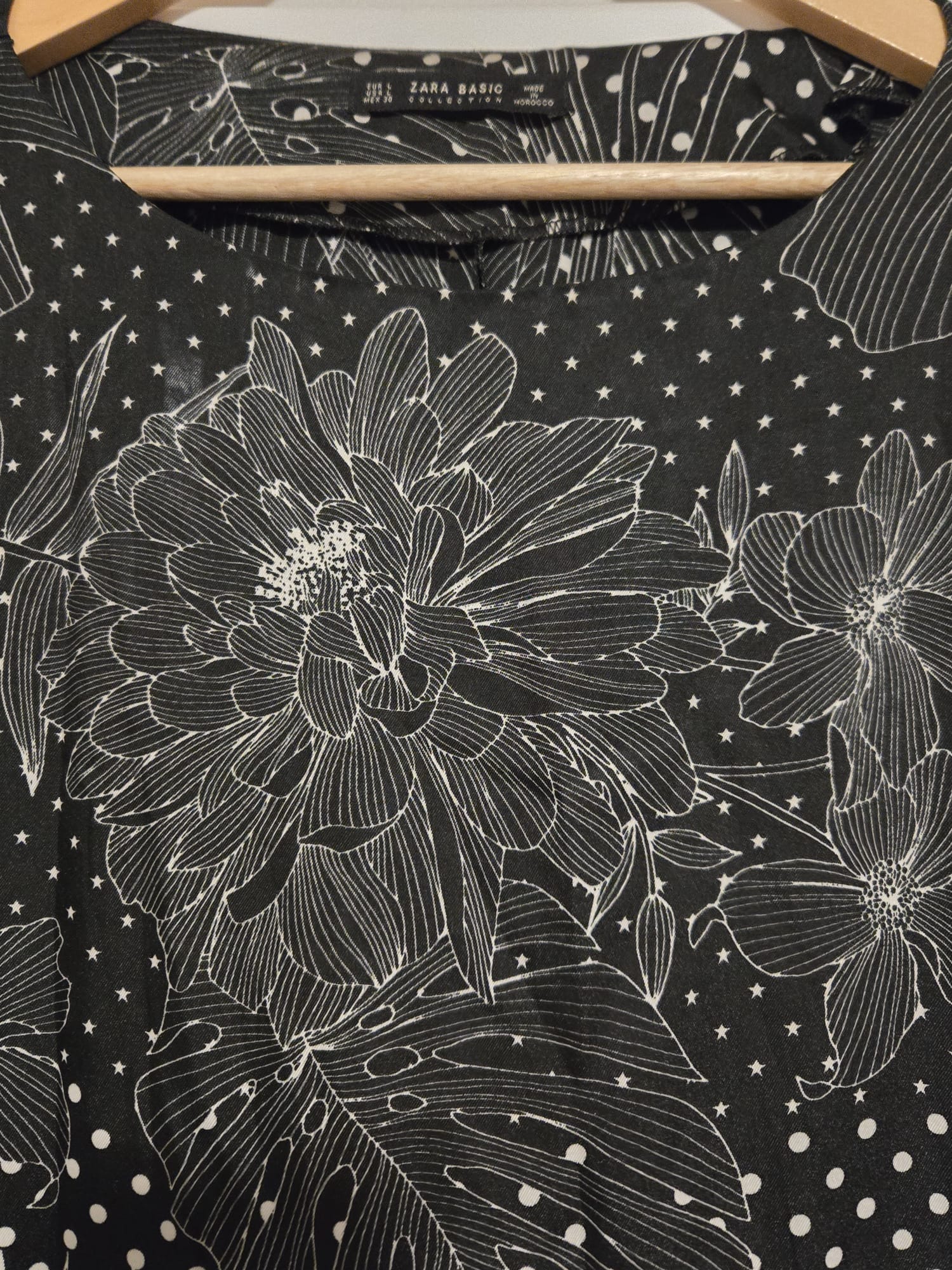 ZARA | Gaun Monokrom Floral - Image 3
