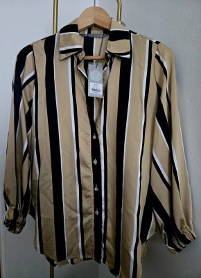 Katies | Katies Vertical Striped Balloon Sleeve Blouse