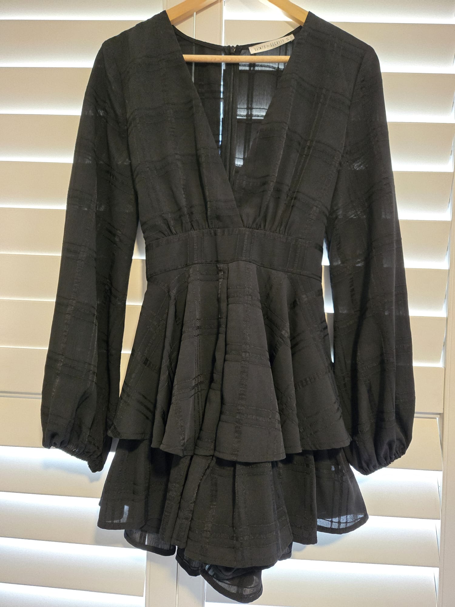 Saints + Secrets | Black Ruffle Romper Dress