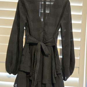 Alternative view of Saints + Secrets | Black Ruffle Romper Dress