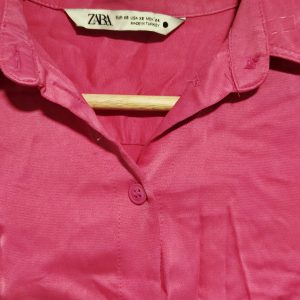Alternative view of Zara | Vibrant Pink Button-Up Shirt